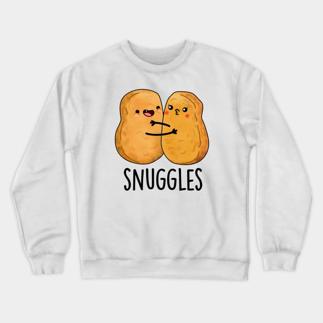 Snuggles Funny Nugget Couple Pun Crewneck Sweatshirt by punnybone